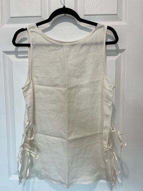 Rachel Zoe White Linen Tank Top